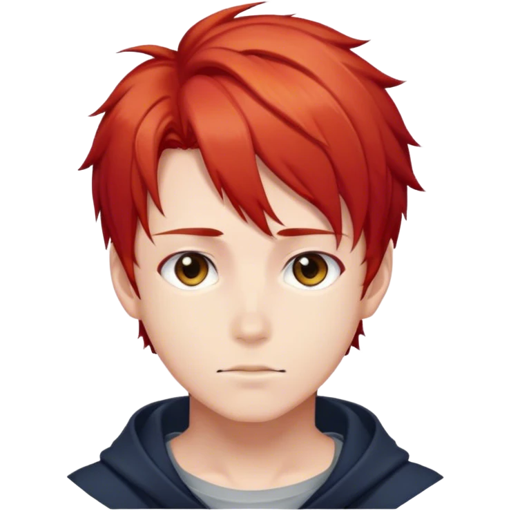 Anime boy with red hair emoji