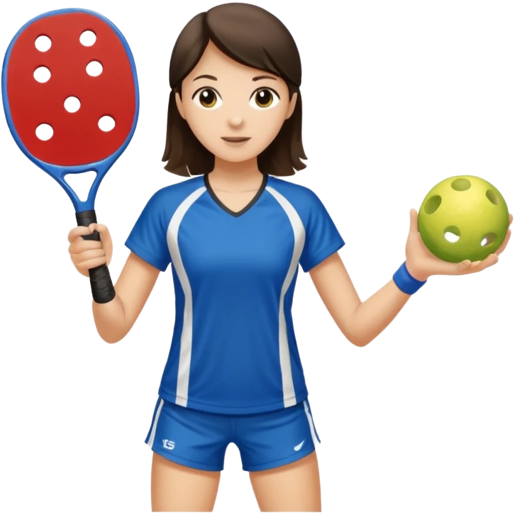 Brunette teen playing pickleball  emoji