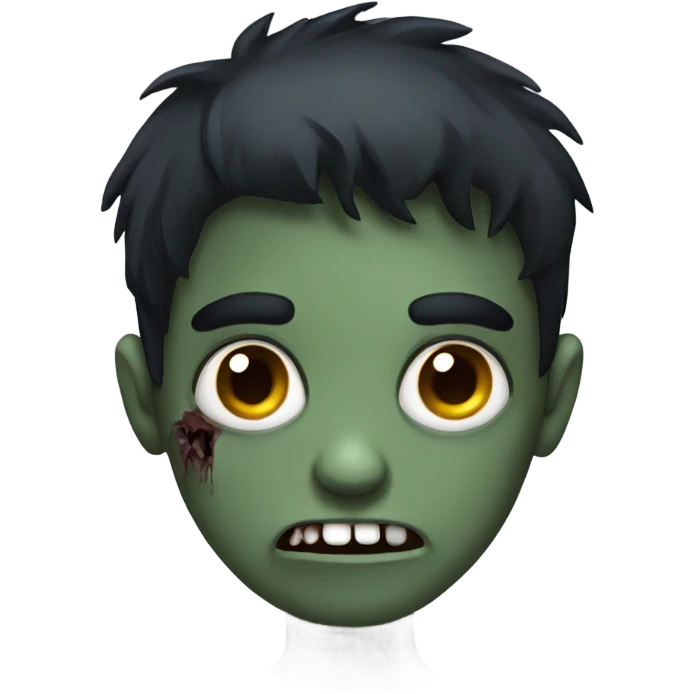 creepy boy zombie with medium dark hair emoji