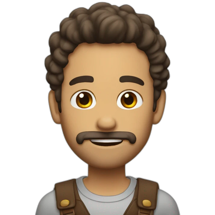 Chico con barba y pelo rizado emoji