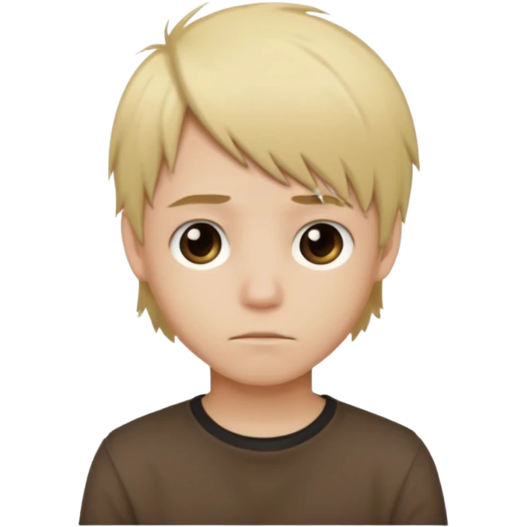 boy with blonde hair emo and brown shirt emoji