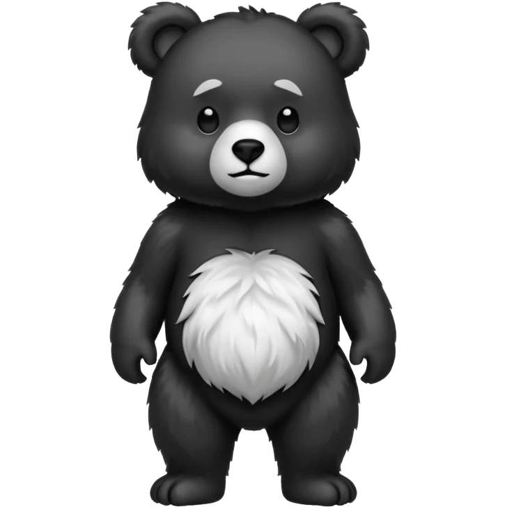 нарисуй черно-белый  медведь  emoji