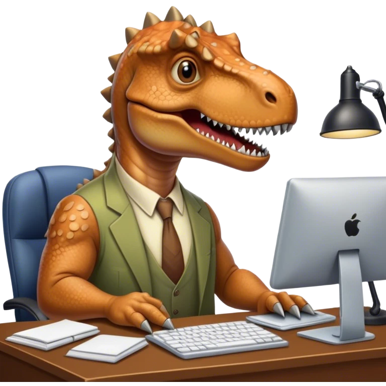 old dinosaurs working in an office emoji