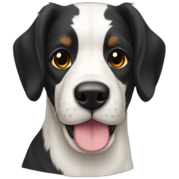 Perrita negra patitas blancas emoji