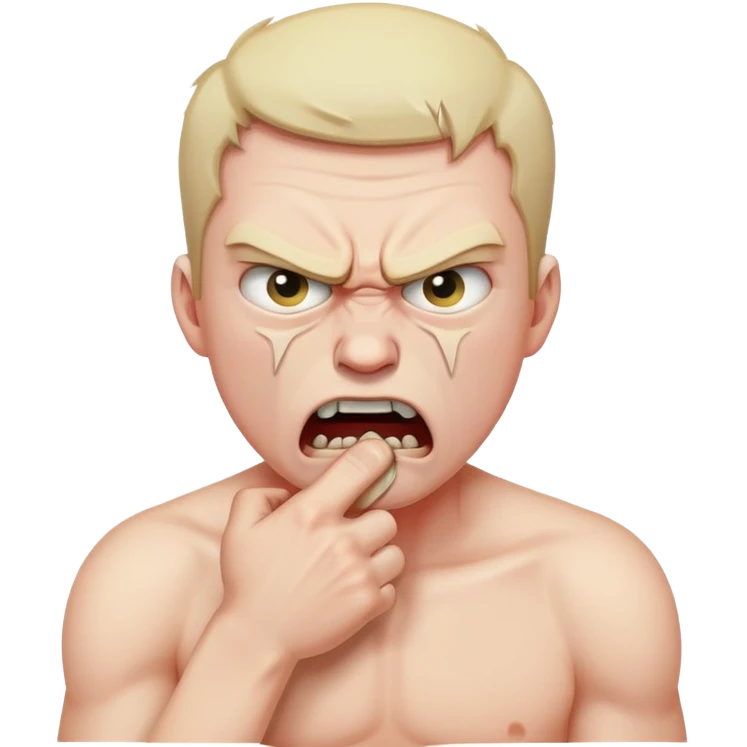 Angry man choking himself emoji