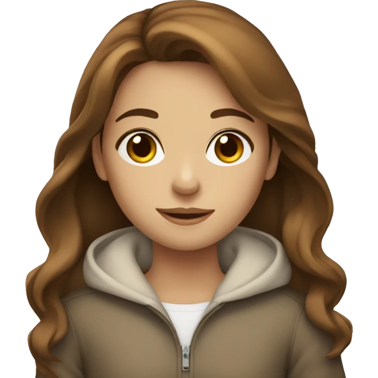 withe girl with brown hair  emoji
