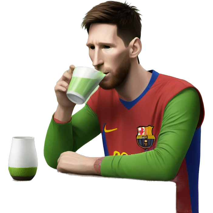 messi drinking matcha emoji