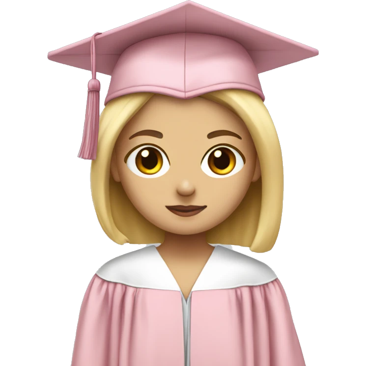 White Girl wearing baby pink graduation gown emoji