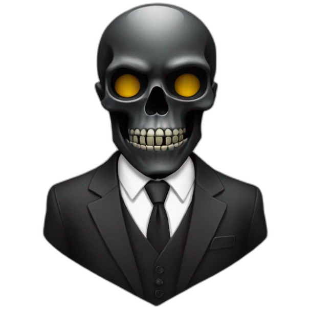 black skull in suit emoji