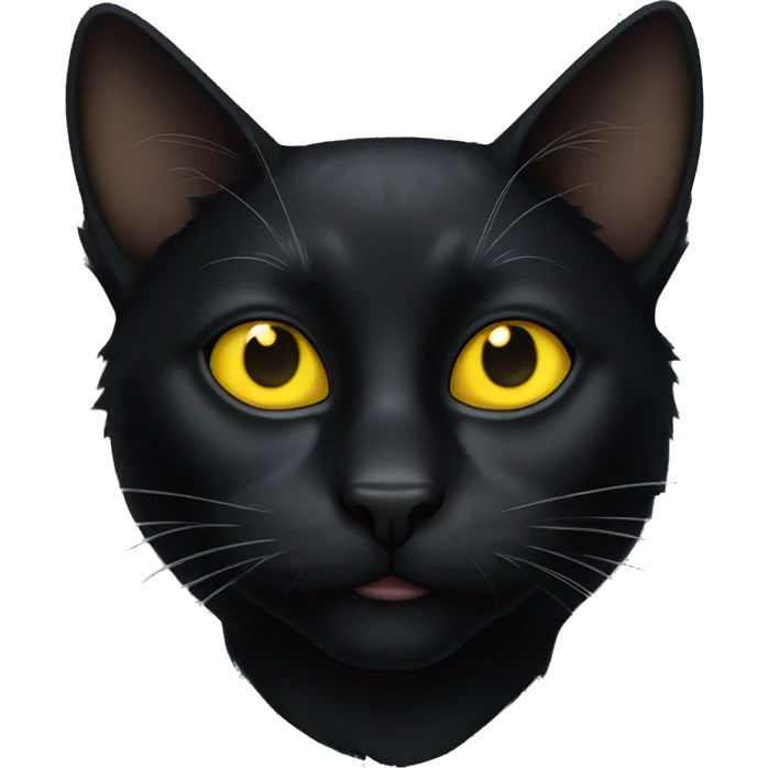 black cat with yellow eyes emoji