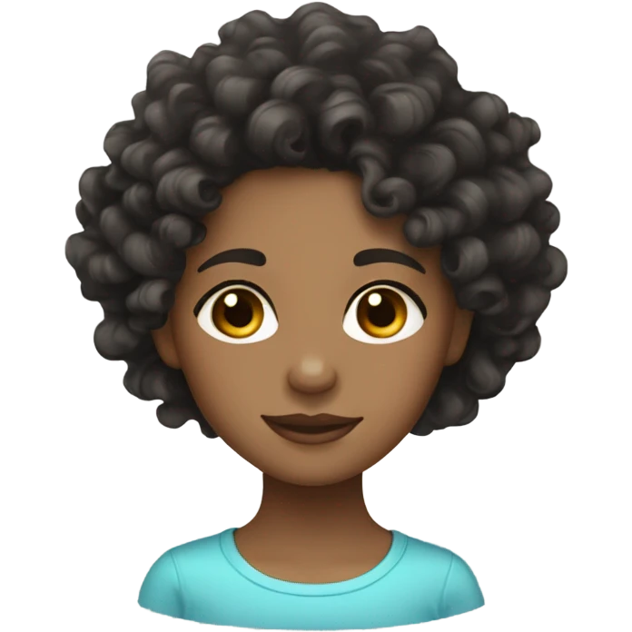 black curly wavy hair girl, with a light skin tone emoji