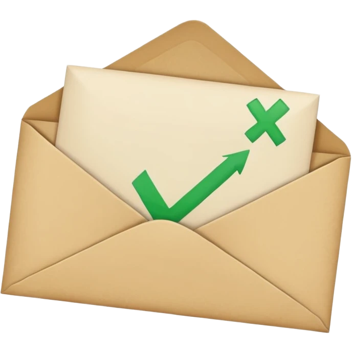 an envelope with a paper and checkmark emoji
