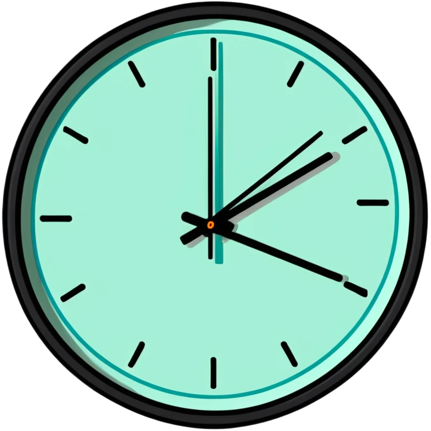 A colorful analog wall clock emoji