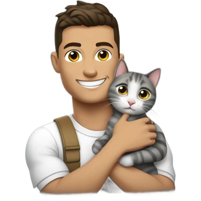 Cristiano Ronaldo holding a cat emoji