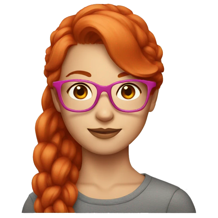 Redhead with pink glasses emoji
