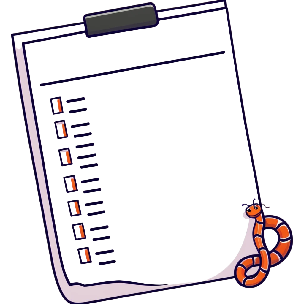 long curling to-do list paper looping up and down like a snake with tiny checkboxes fading into distance emoji