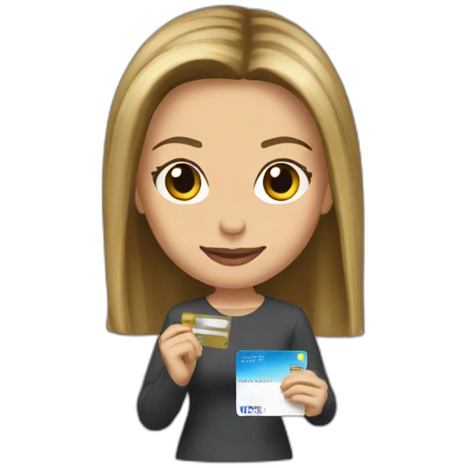 Rachel green with credit card emoji