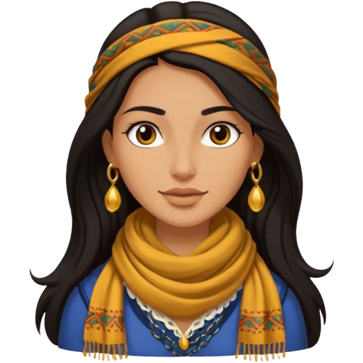 Gypsy female long hair emoji