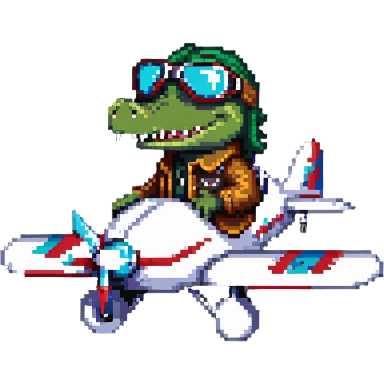 crocodile taking off in airplane emoji