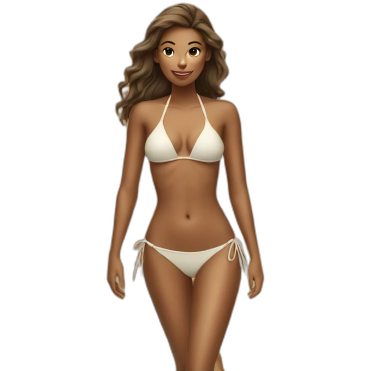Bikini women on beach sand emoji