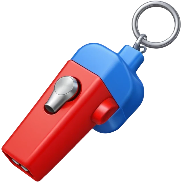 whistle in blue (#00A3E0) and red (#F9423A)  emoji