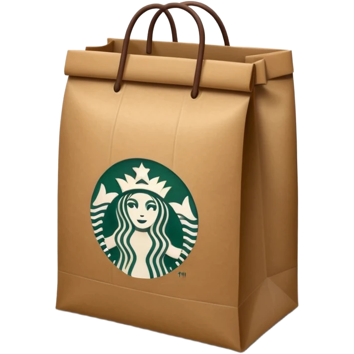 Realistic Starbucks Delivery bag emoji