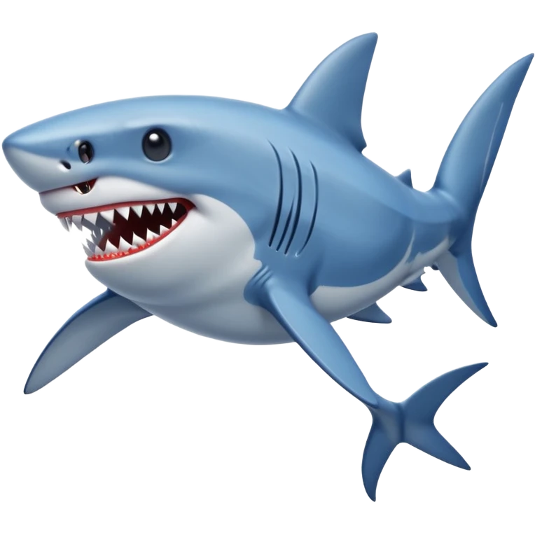 Give me a shark make the shark have blu Nike shoes on emoji