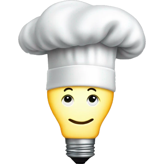 lightbulb wearing chefs hat emoji