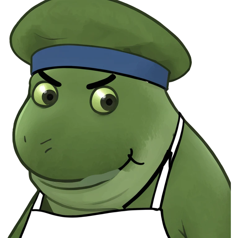A baker icing a cake with a baker hat emoji