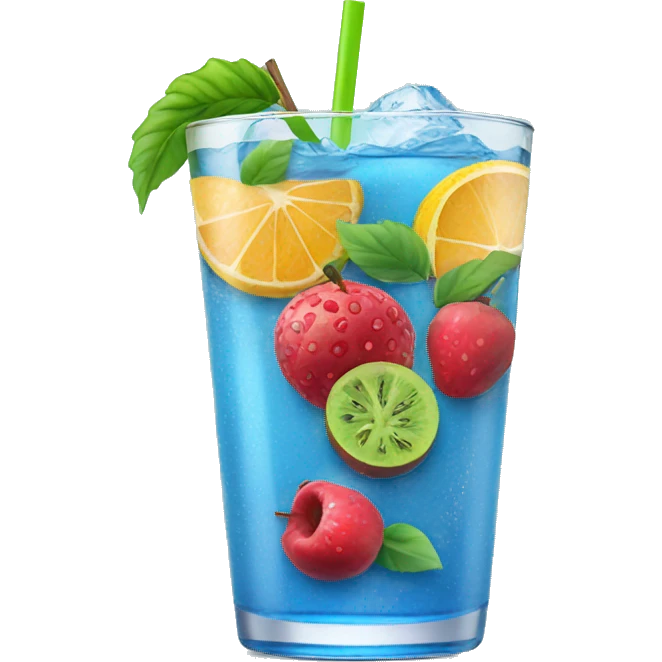 drink blue with fruit emoji