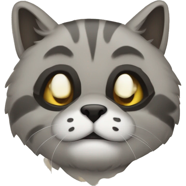 Кот серого цвета в черную полоску шотланский вислоухтй  emoji