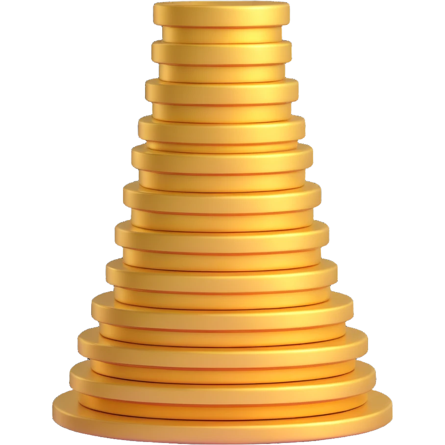 Google Sycamore quantum computer golden tower with stacked circular disks connected by tubes emoji