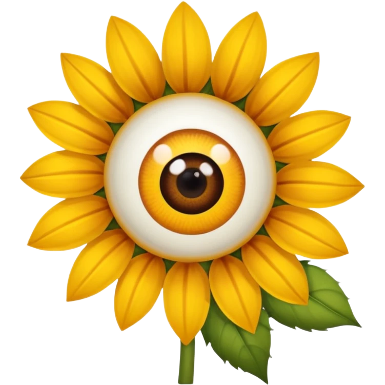 Un girasol y un ojo emoji