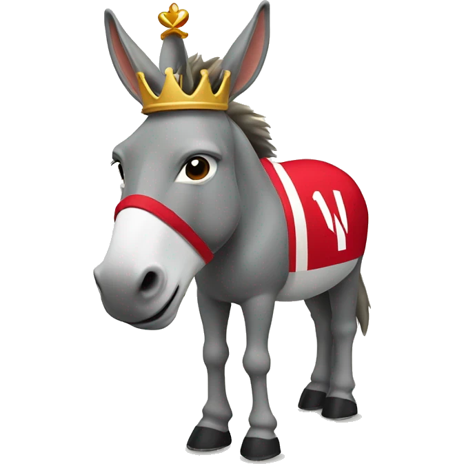 Donkey wearing arsenal jersey, with a crown emoji