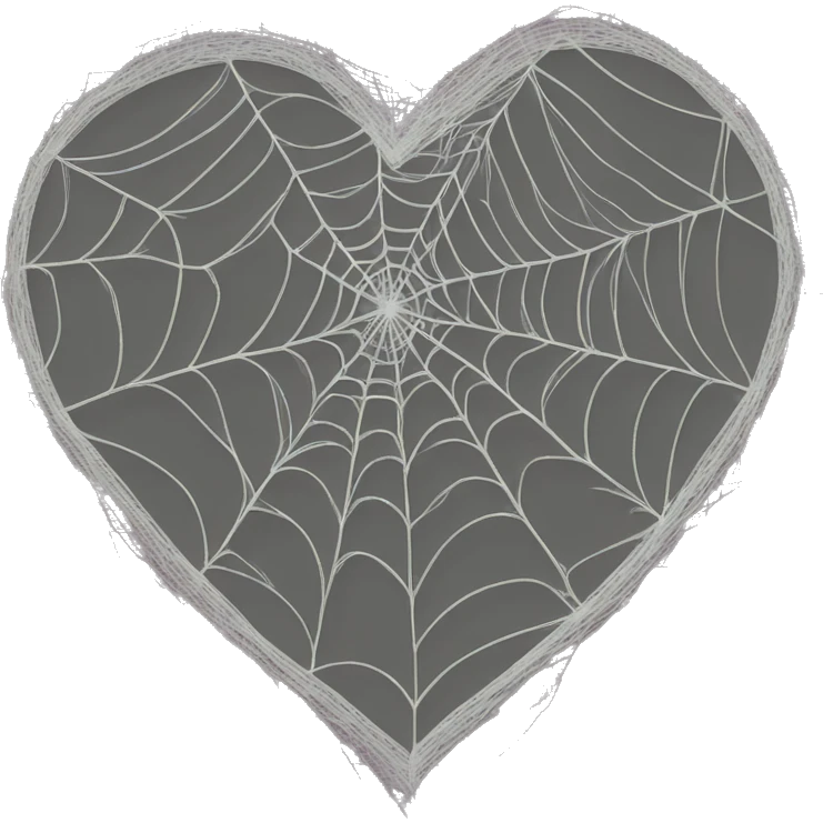Heart made from spiders web emoji