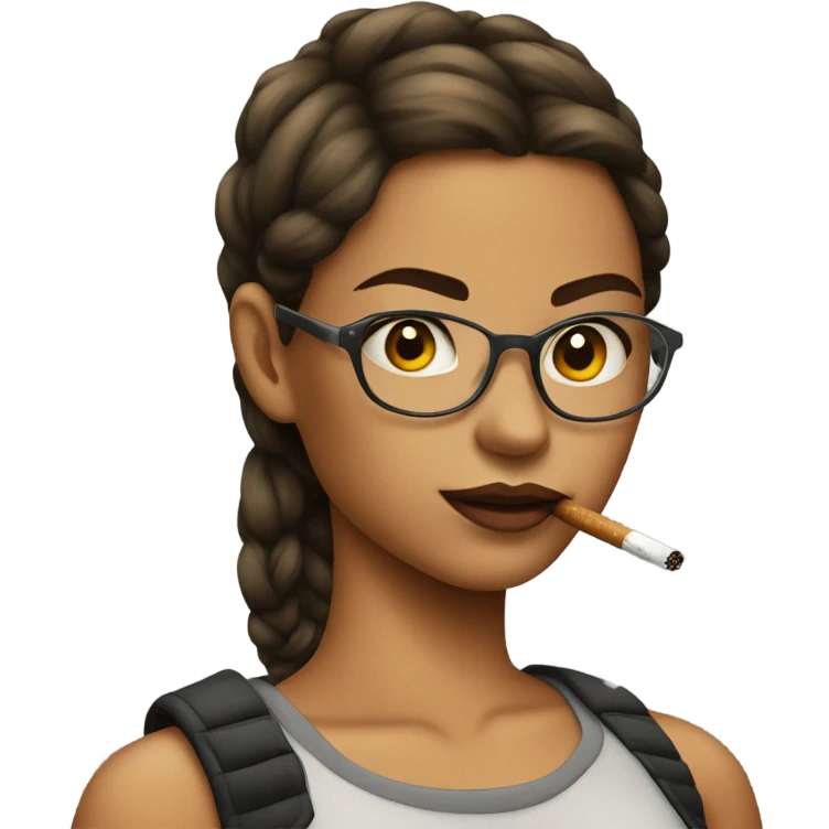 Girl wearing a crop top smoking  emoji