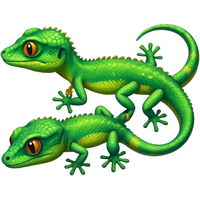 A gekco with ten heads emoji