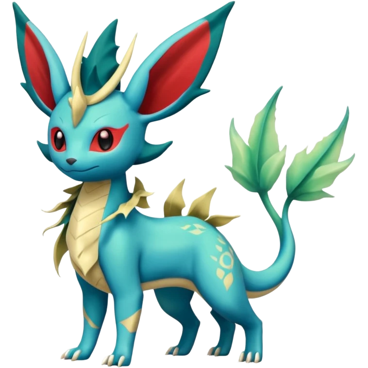 Salandit-Leafeon-Vaporeon-Salamence-hybrid-fusion (full body) emoji