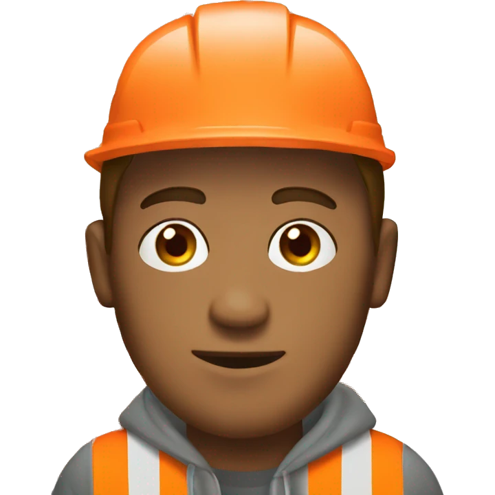 Guy with head orange traffic cone emoji