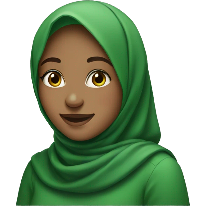 smiling girl portrait wearing green hijab emoji