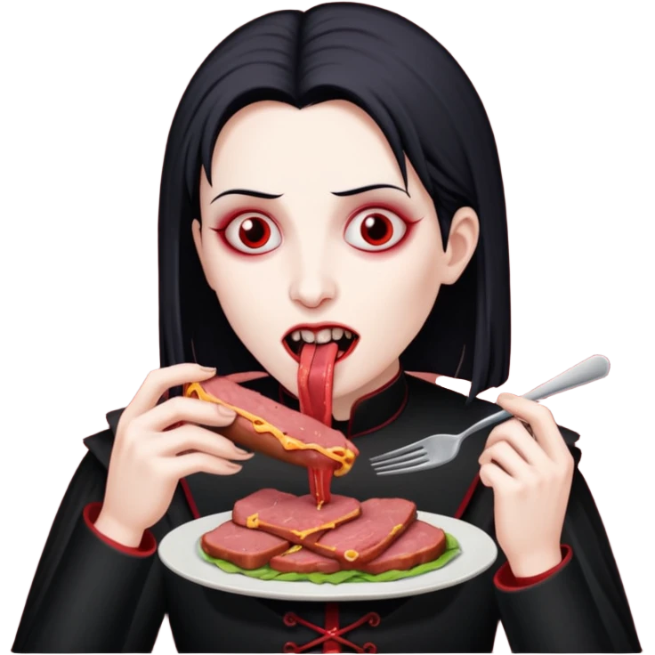 goth vampires with a SPAM meat dinner emoji