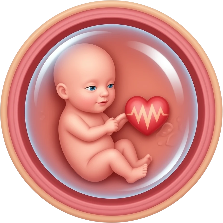 Mini embryo 4 weeks old in the tiny womb emoji