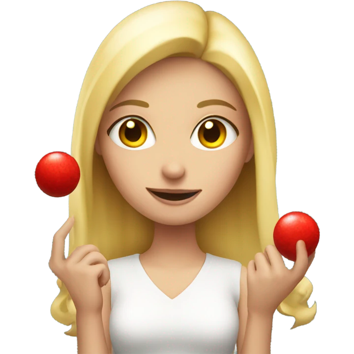 Blonde girl holding Devil eggs  emoji