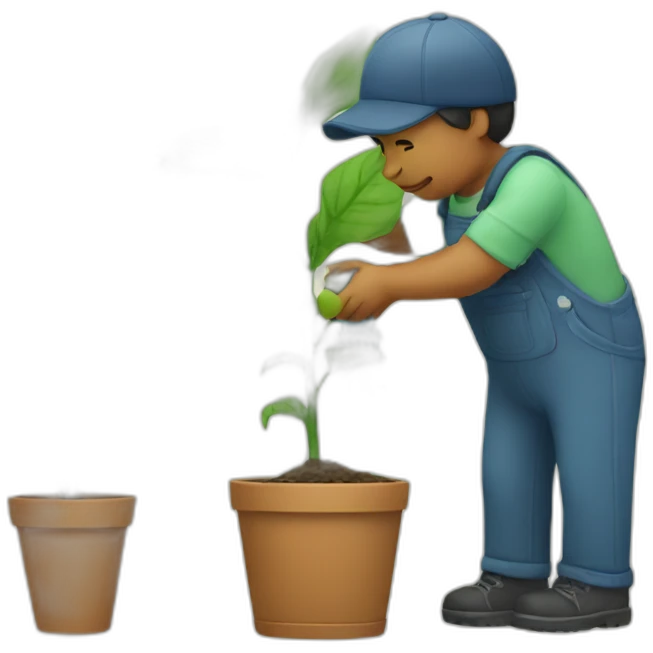 a person watering a plant emoji