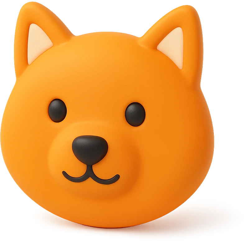 shiba inu, black nose and black eyes emoji