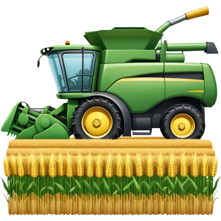 An icon featuring a wheat field, a combine harvester, fertilizer formulas, and plant cells, symbolizing agronomy. The design includes farming tools and crops, representing agricultural science, crop production, and plant biology. Transparent background highlights sustainable farming and growth. emoji