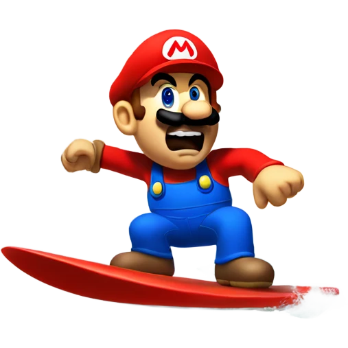 Mario to Angry surfing emoji