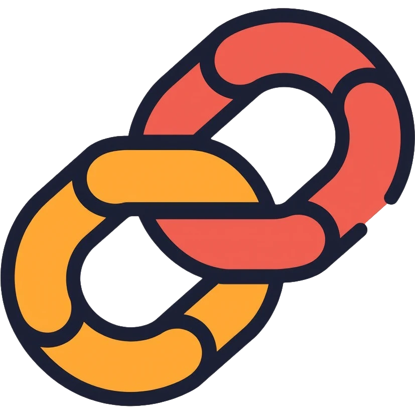 Two interlocking chain links, clean outlined style, representing the connection and stacking of habits emoji