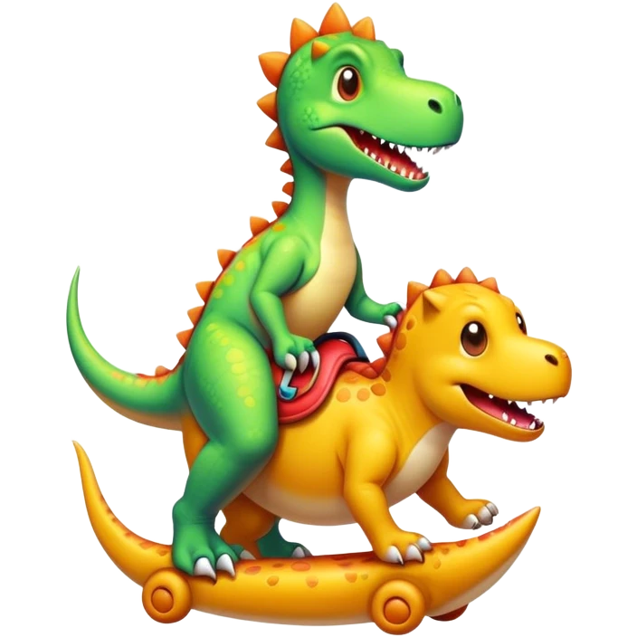 Dinosaur riding a dog emoji