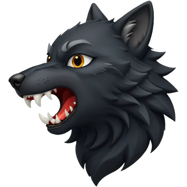 Black wolf roaring  emoji